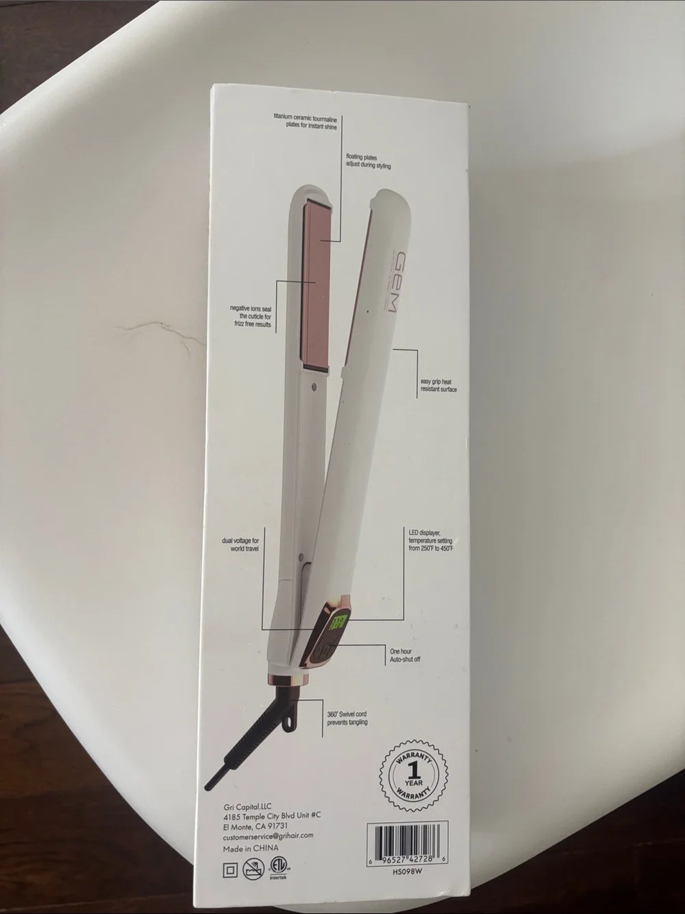 Digital Titanium Tourmaline Styling Iron – Cream